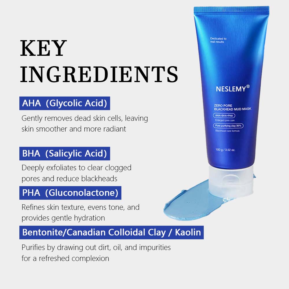 NESLEMY™ Zero Pore Blackhead Mud Mask – Deep Cleansing & Pore Minimizer