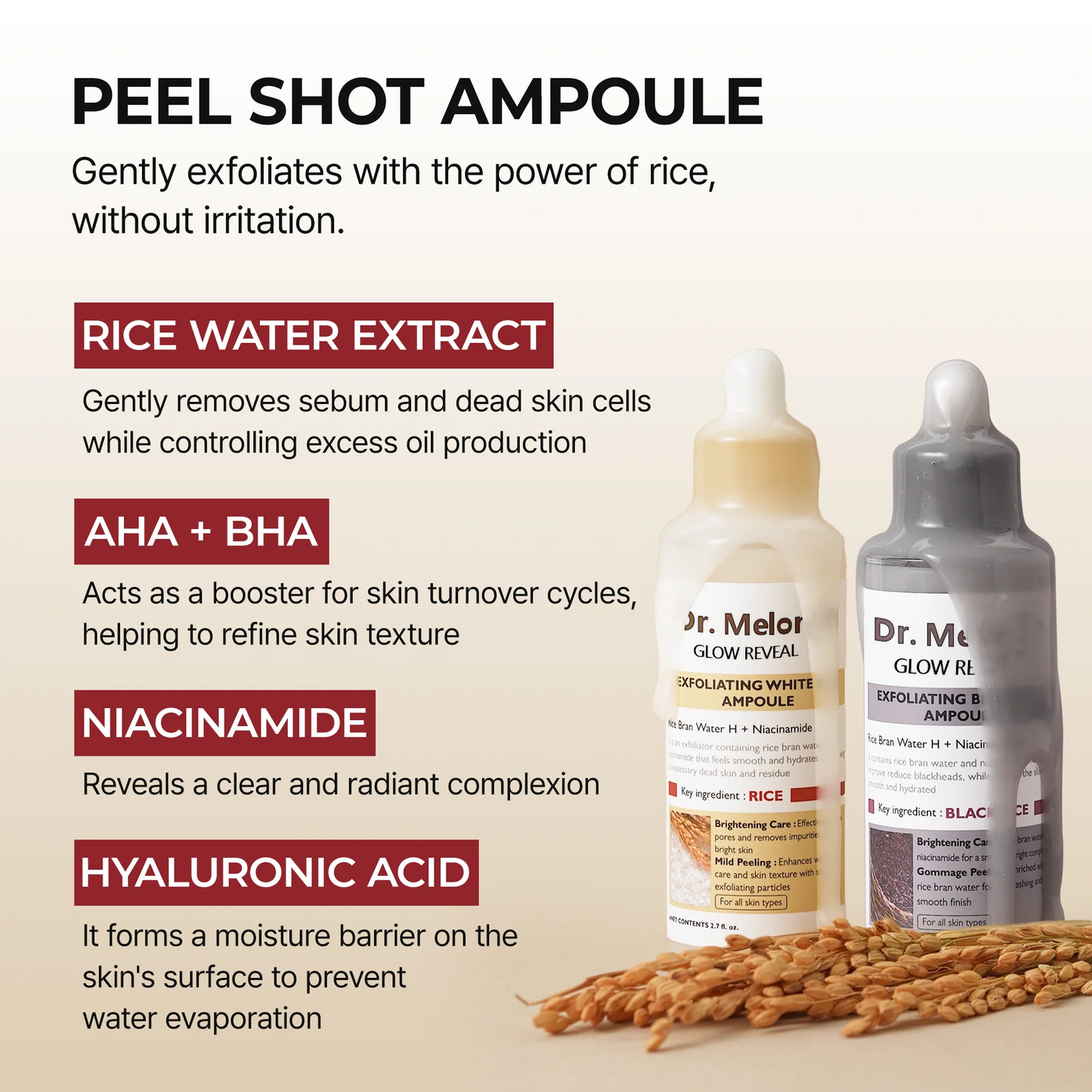 Final 3 Hours: 40% OFF🔥 Gentle Exfoliator Glow Rice Ampoule-Suitable for All Skin Types